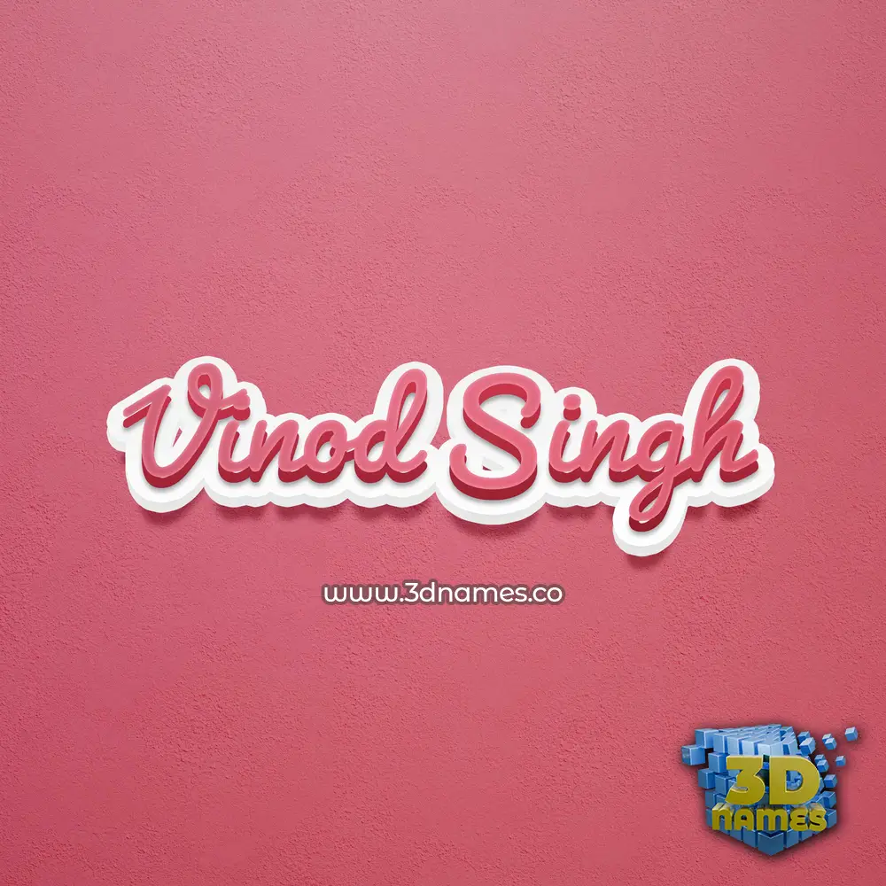 vinod singh in Red Scribble style - 3D name wallpaper