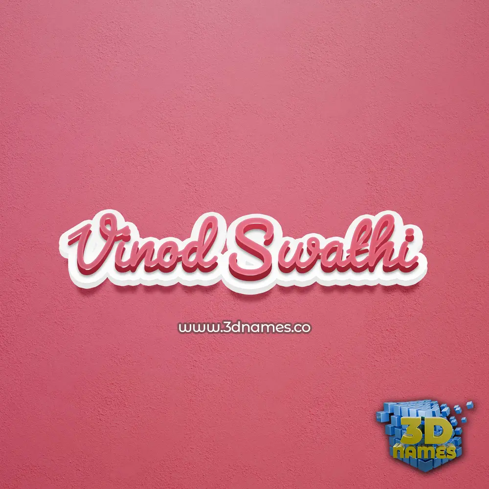 vinod swathi in Red Scribble style - 3D name wallpaper
