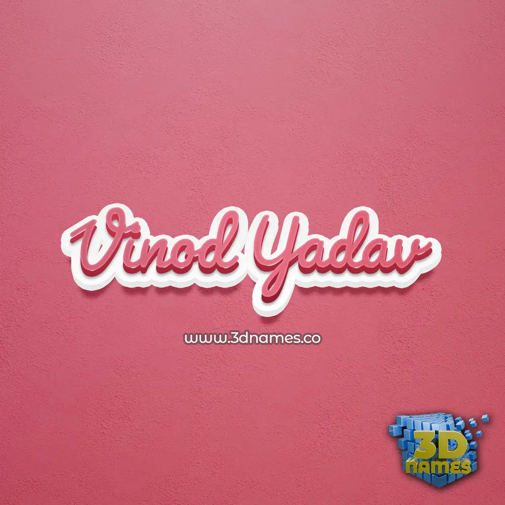 vinod yadav in Red Scribble style - 3D name wallpaper