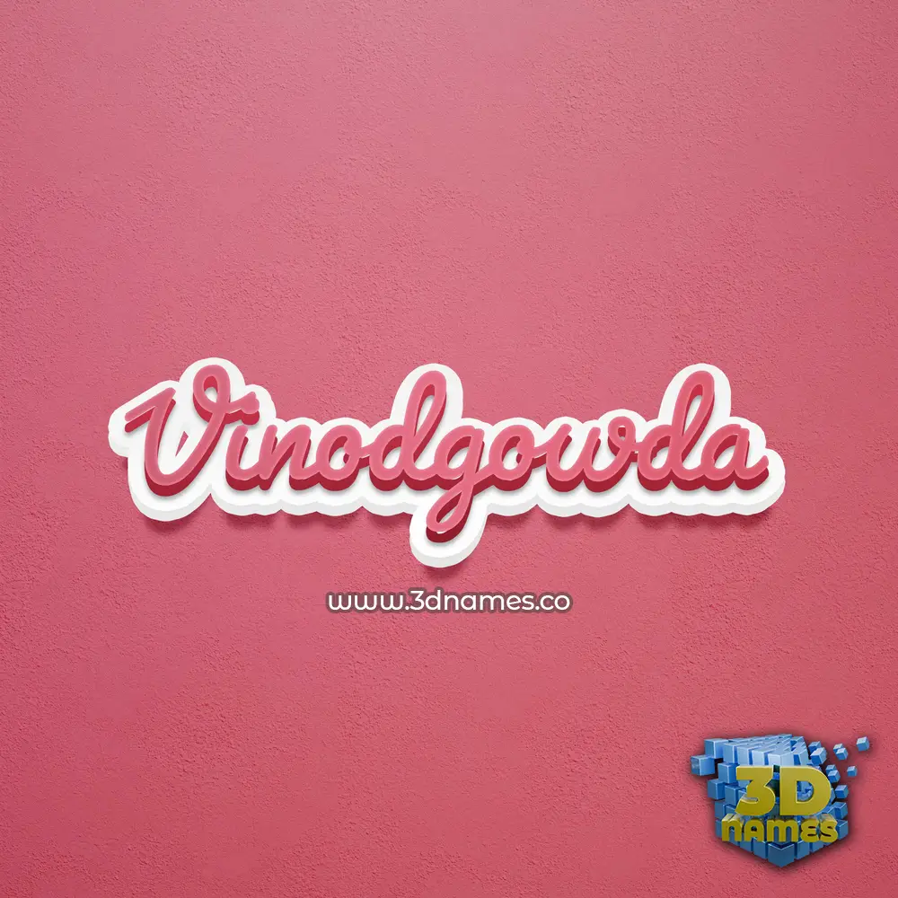 vinodgowda in Red Scribble style - 3D name wallpaper