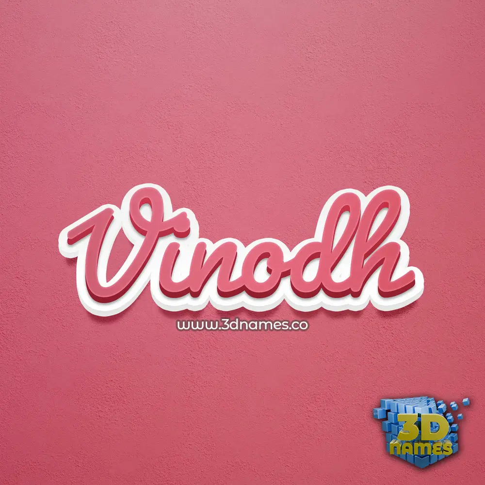 vinodh in Red Scribble style - 3D name wallpaper