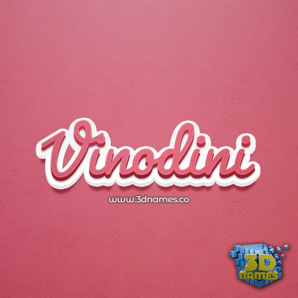 vinodini in Red Scribble style - 3D name wallpaper