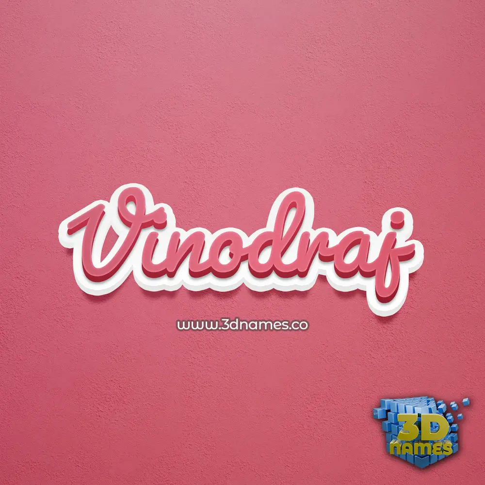 vinodraj in Red Scribble style - 3D name wallpaper
