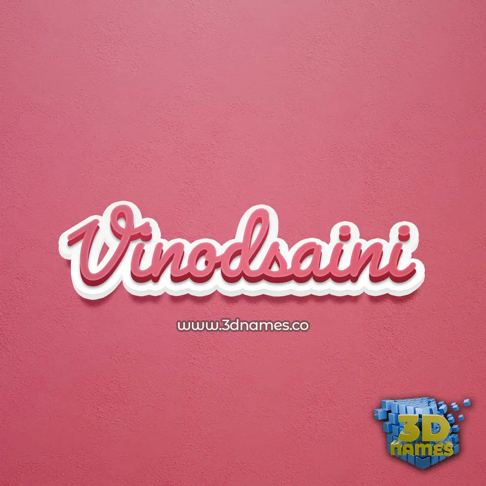 vinodsaini in Red Scribble style - 3D name wallpaper