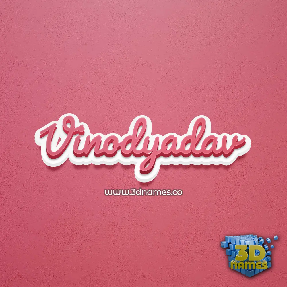 vinodyadav in Red Scribble style - 3D name wallpaper