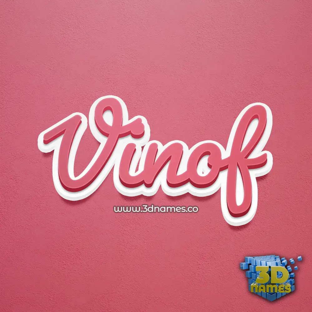 vinof in Red Scribble style - 3D name wallpaper