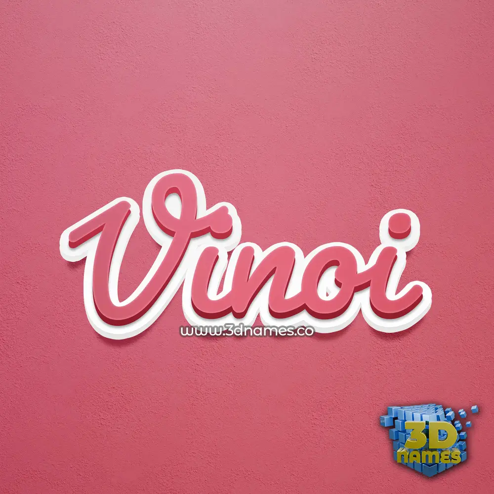 vinoi in Red Scribble style - 3D name wallpaper
