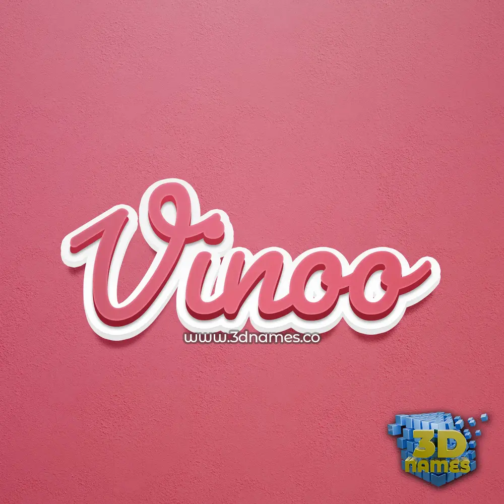 vinoo in Red Scribble style - 3D name wallpaper