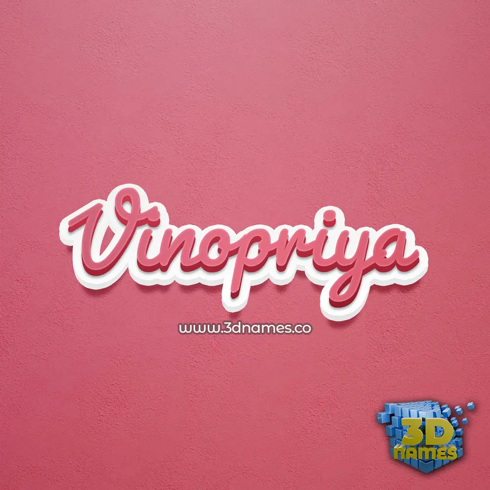 vinopriya in Red Scribble style - 3D name wallpaper