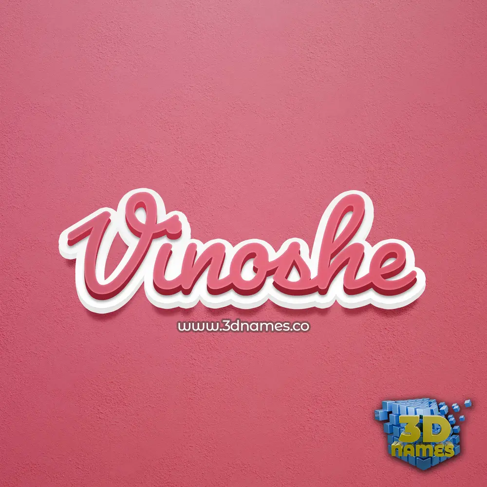vinoshe in Red Scribble style - 3D name wallpaper