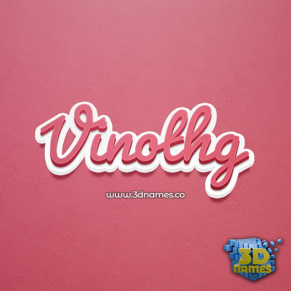 vinothg in Red Scribble style - 3D name wallpaper