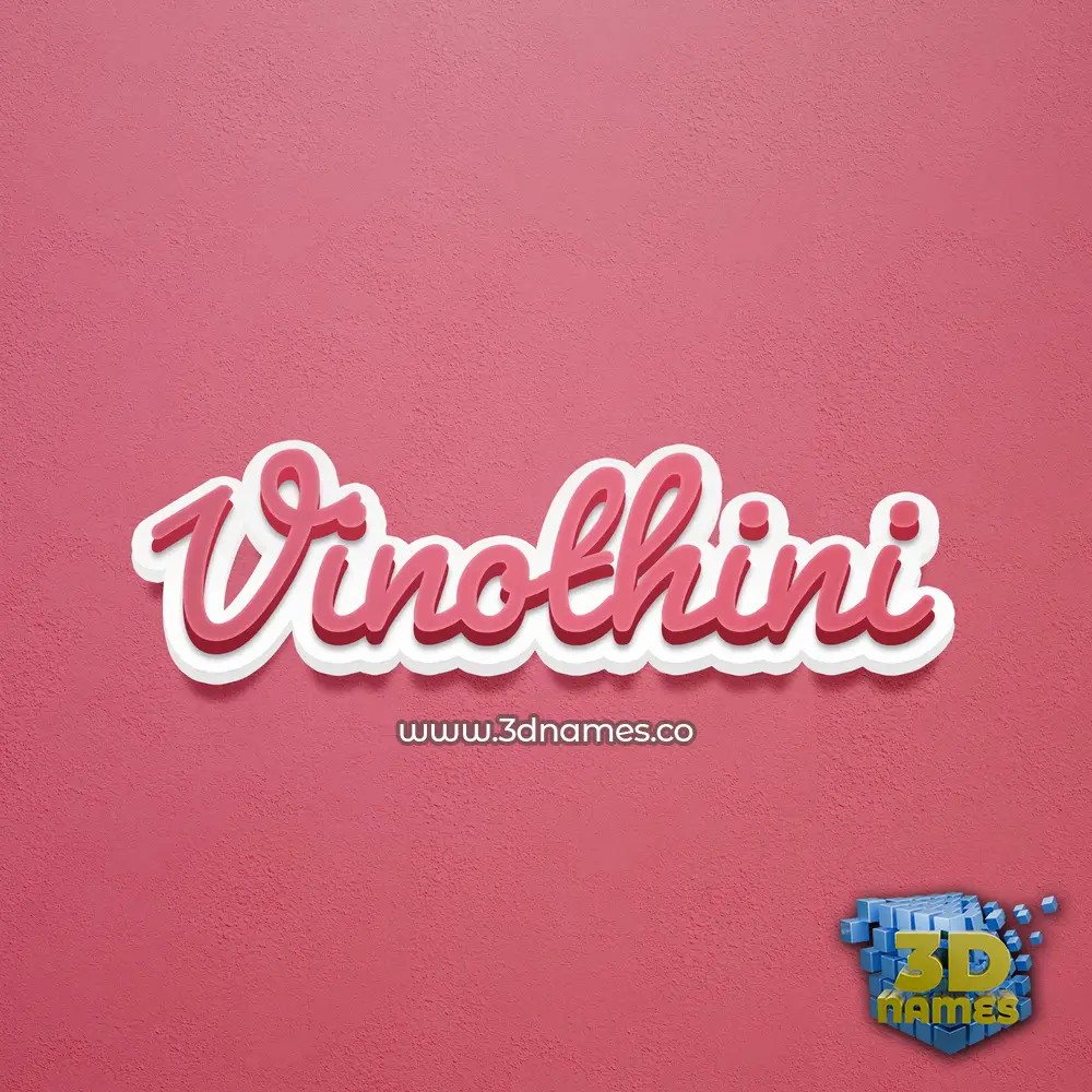 vinothini in Red Scribble style - 3D name wallpaper