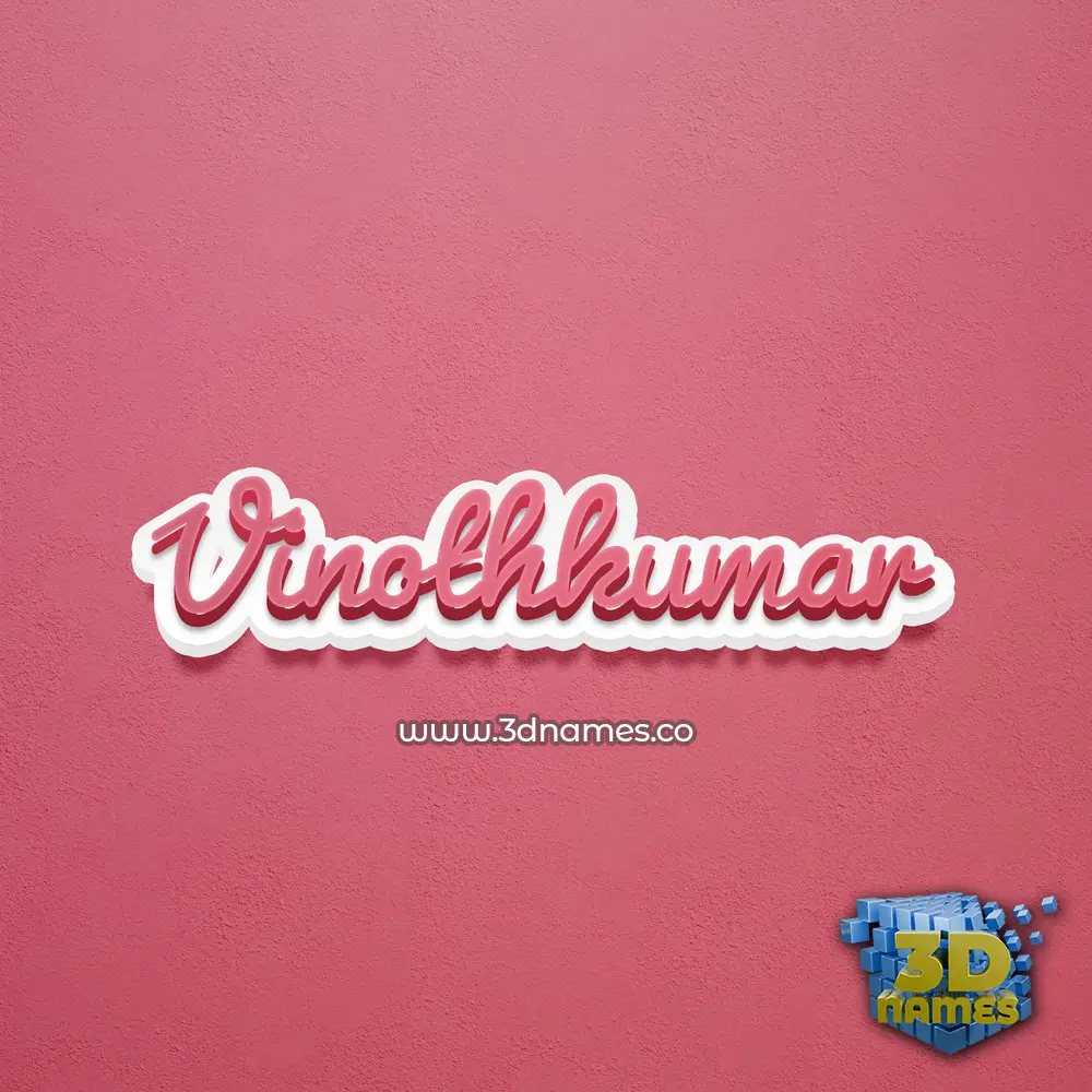 vinothkumar in Red Scribble style - 3D name wallpaper