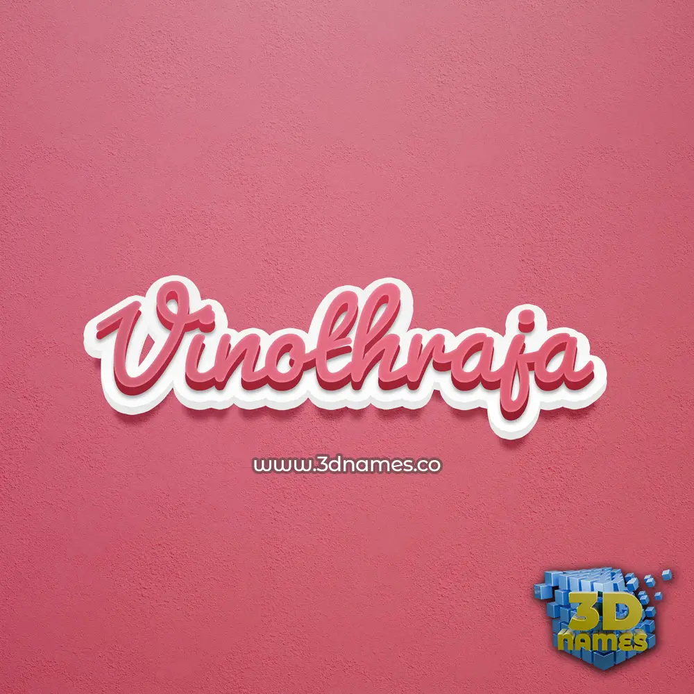 vinothraja in Red Scribble style - 3D name wallpaper