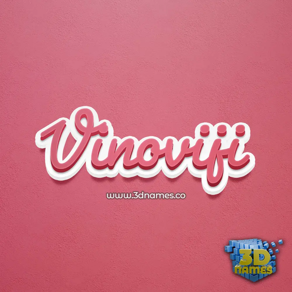vinoviji in Red Scribble style - 3D name wallpaper