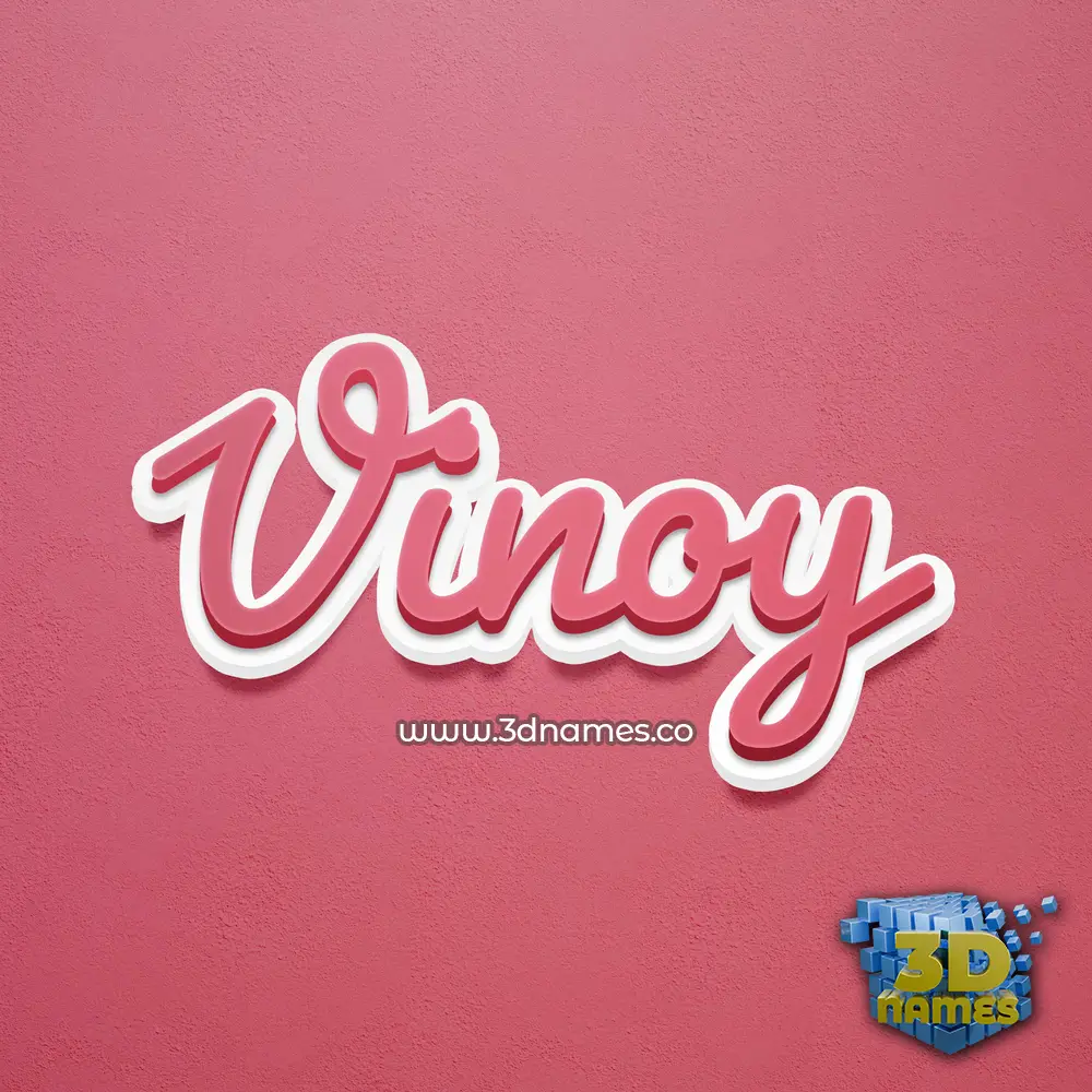 vinoy in Red Scribble style - 3D name wallpaper