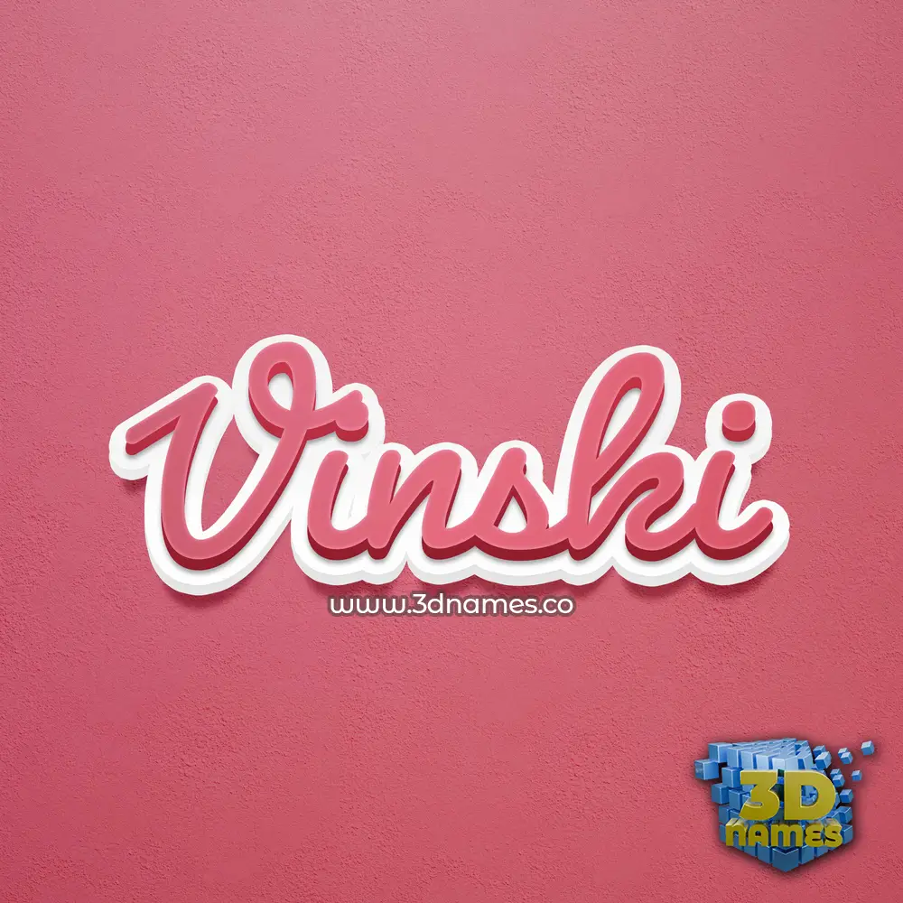 vinski in Red Scribble style - 3D name wallpaper