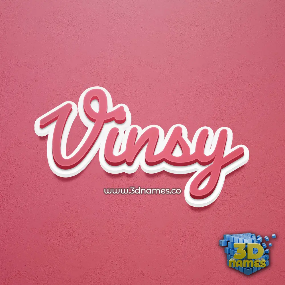 vinsy in Red Scribble style - 3D name wallpaper