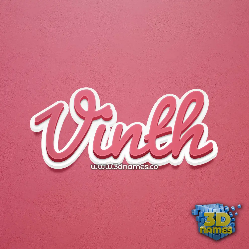 vinth in Red Scribble style - 3D name wallpaper
