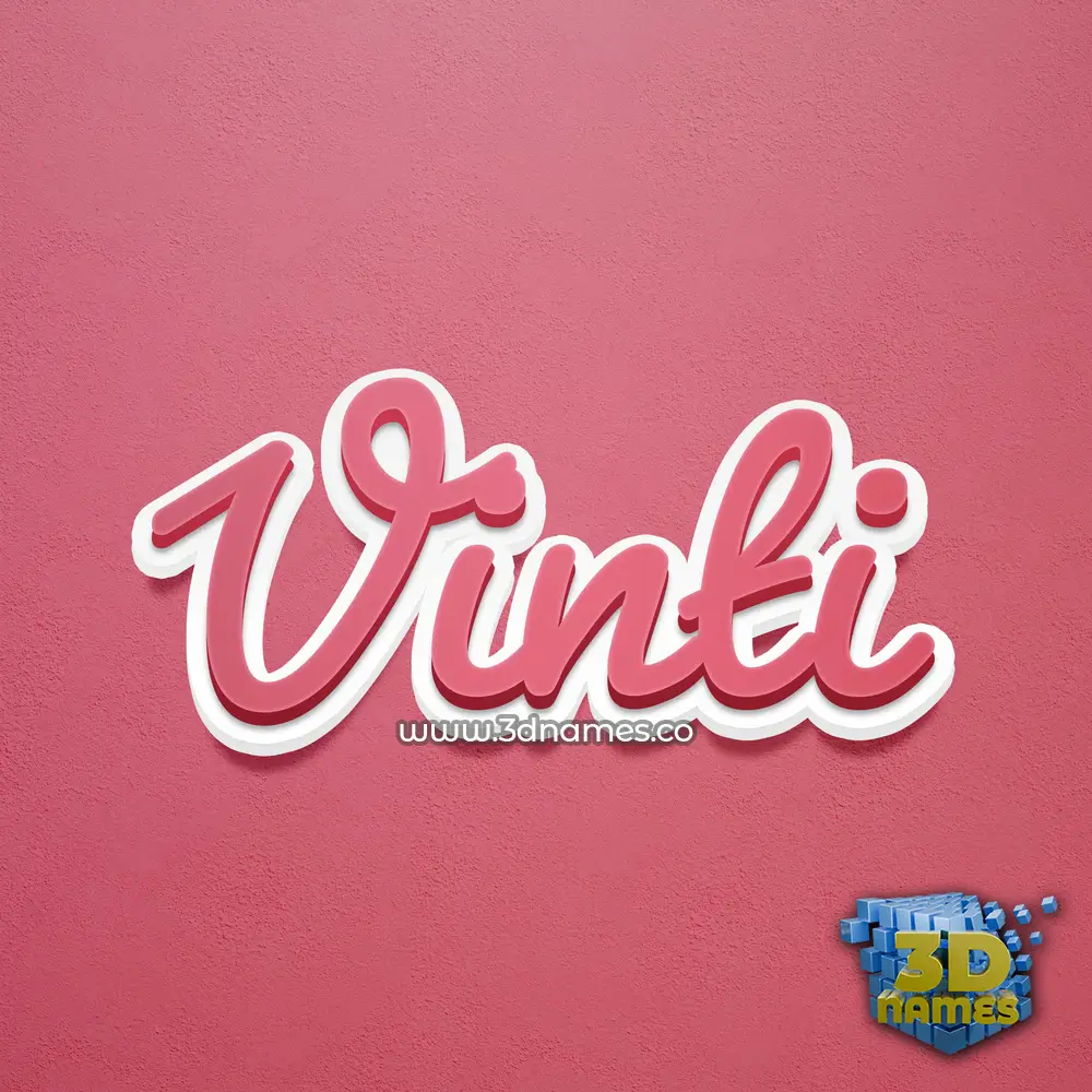 vinti in Red Scribble style - 3D name wallpaper
