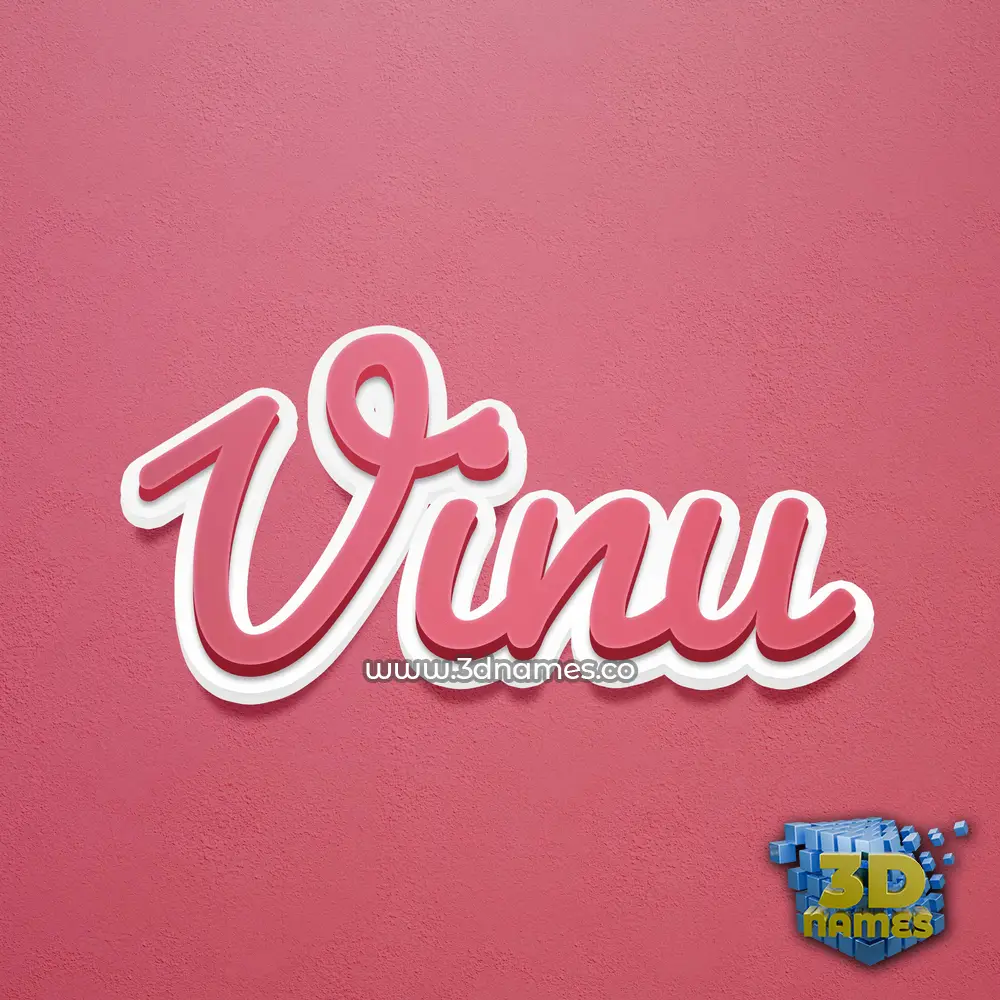 vinu in Red Scribble style - 3D name wallpaper