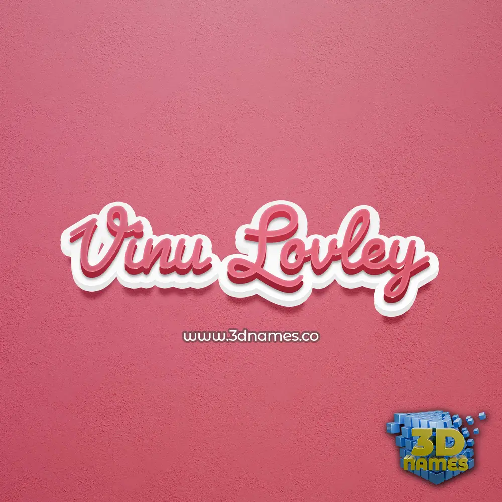 vinu lovley in Red Scribble style - 3D name wallpaper