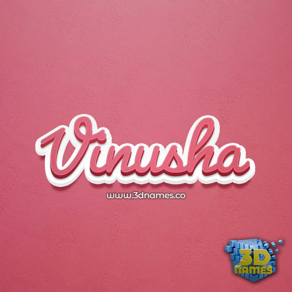 vinusha in Red Scribble style - 3D name wallpaper
