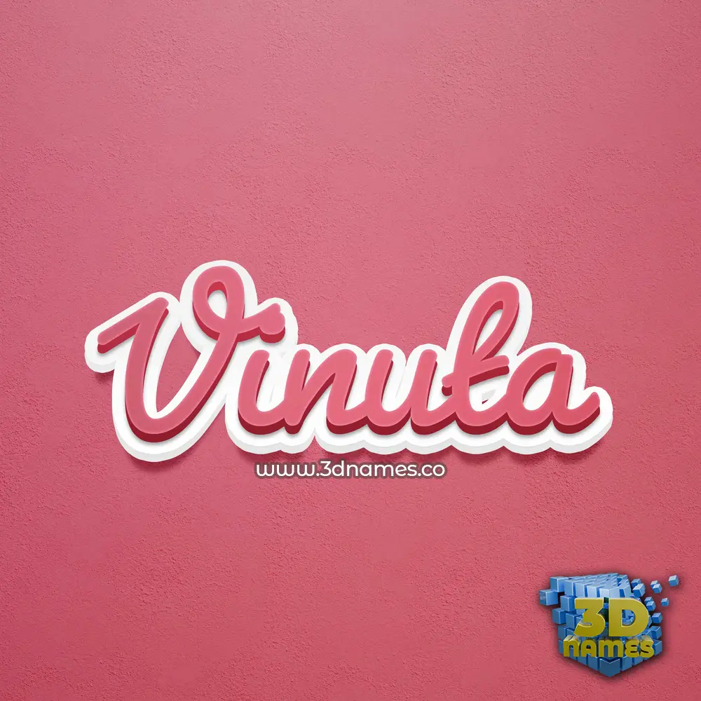 vinuta in Red Scribble style - 3D name wallpaper