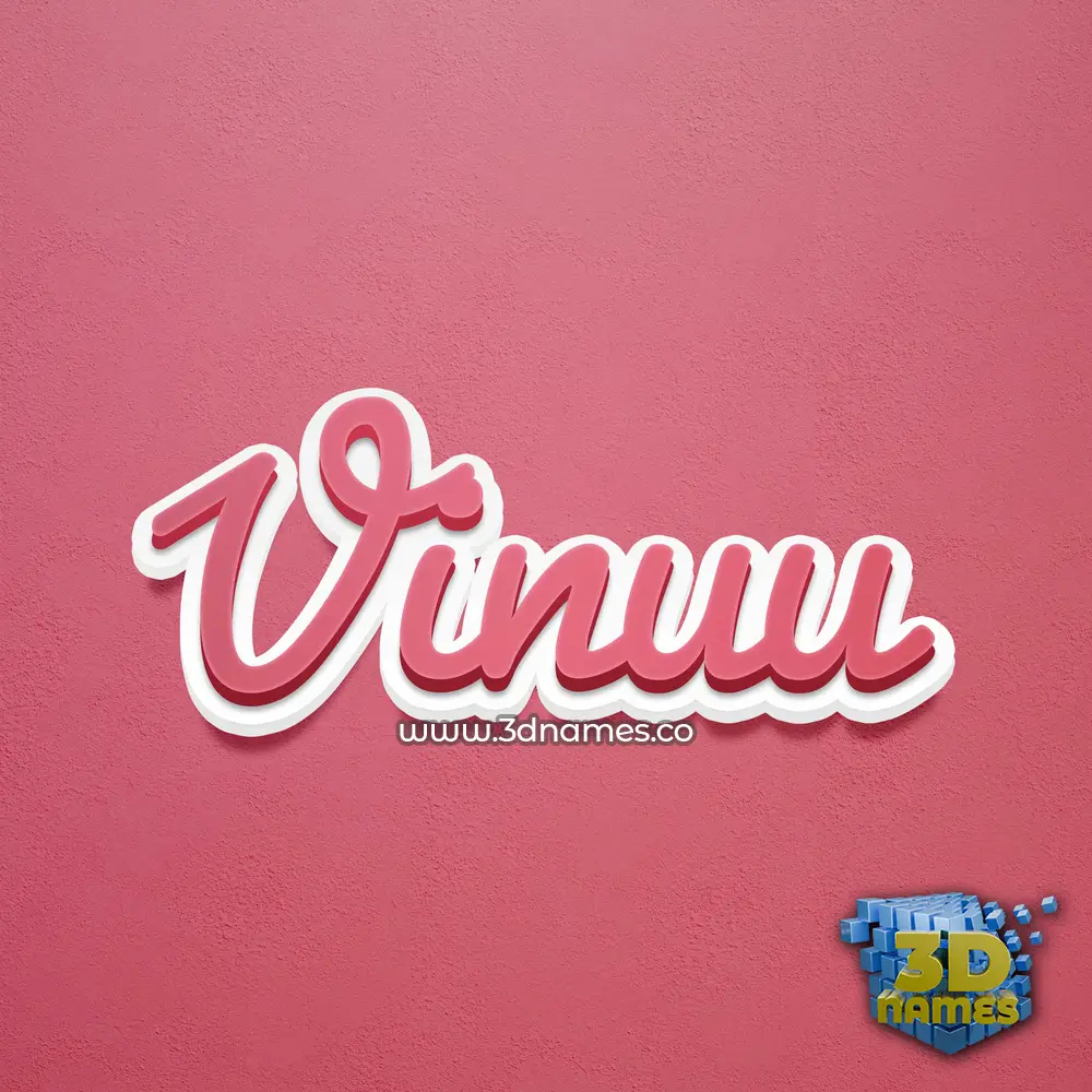 vinuu in Red Scribble style - 3D name wallpaper