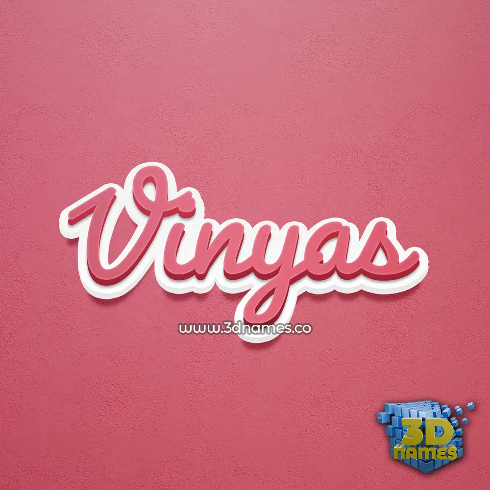 vinyas in Red Scribble style - 3D name wallpaper