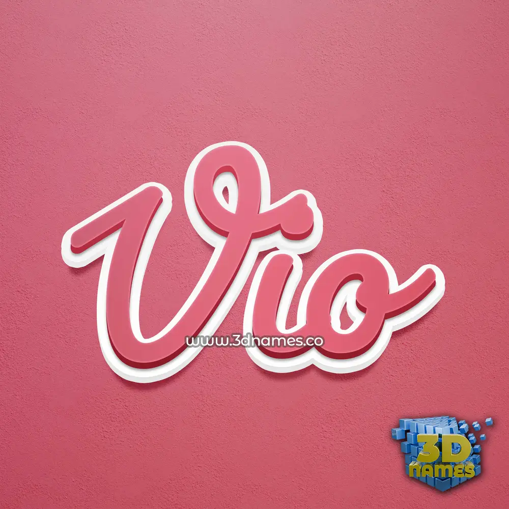vio in Red Scribble style - 3D name wallpaper