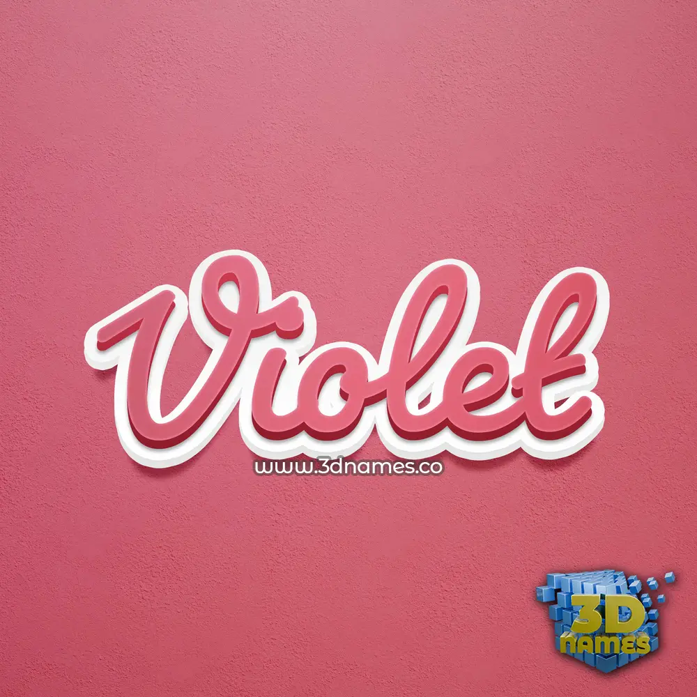 violet in Red Scribble style - 3D name wallpaper