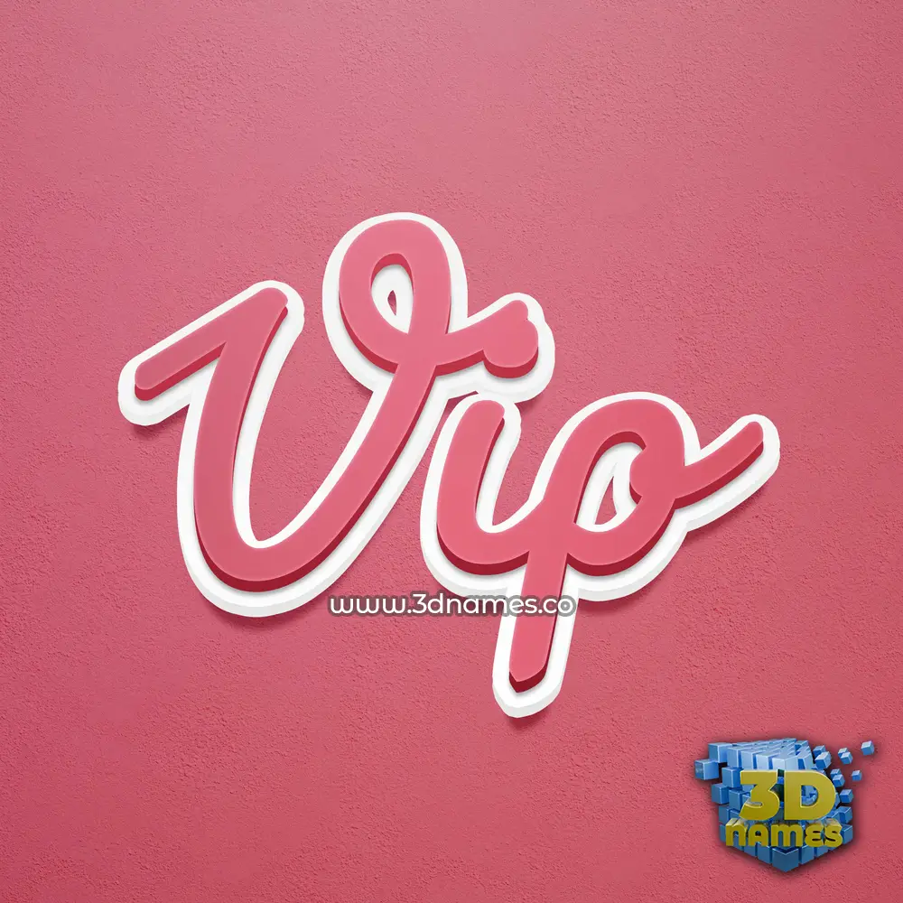 vip in Red Scribble style - 3D name wallpaper