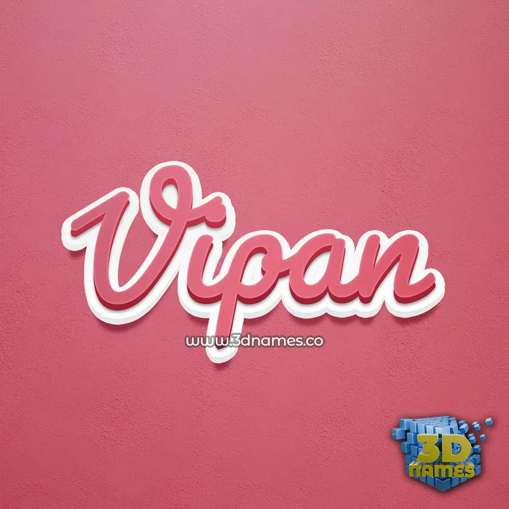 vipan in Red Scribble style - 3D name wallpaper