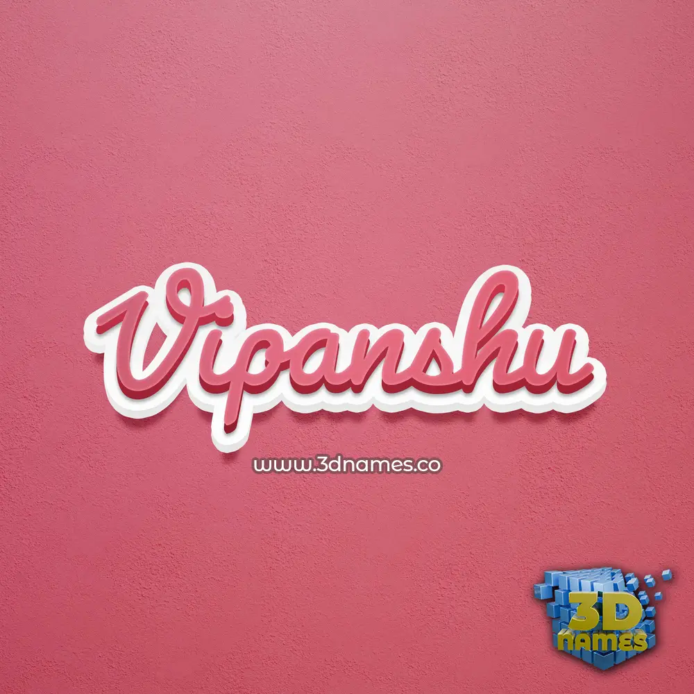 vipanshu in Red Scribble style - 3D name wallpaper