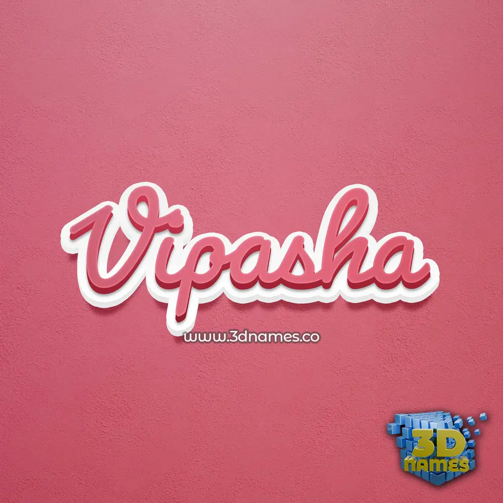 vipasha in Red Scribble style - 3D name wallpaper
