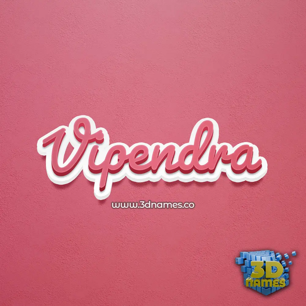 vipendra in Red Scribble style - 3D name wallpaper