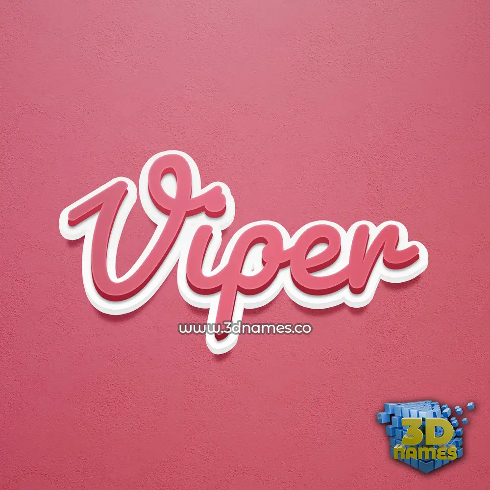 viper in Red Scribble style - 3D name wallpaper
