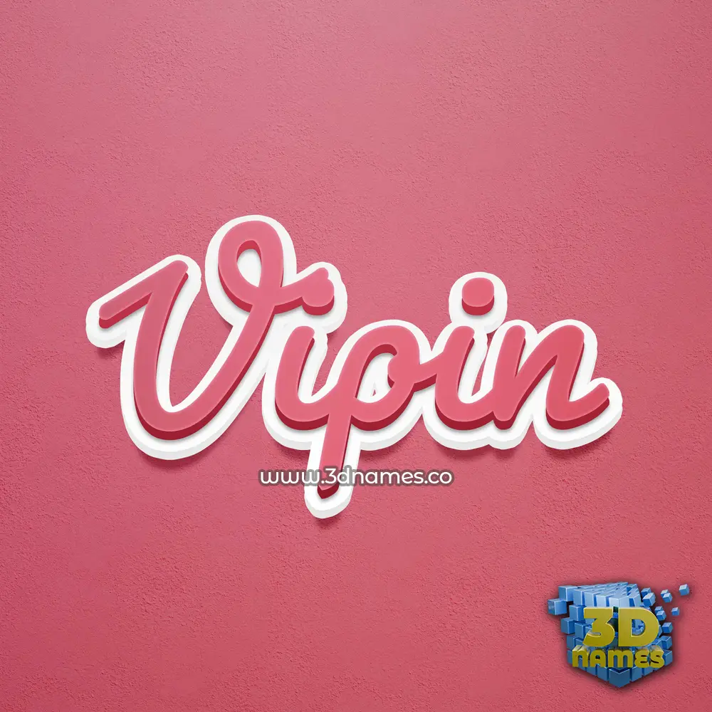 vipin in Red Scribble style - 3D name wallpaper