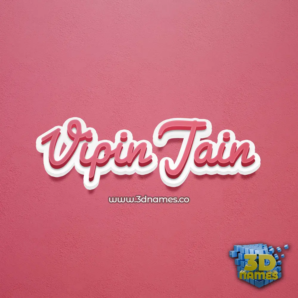 vipin jain in Red Scribble style - 3D name wallpaper