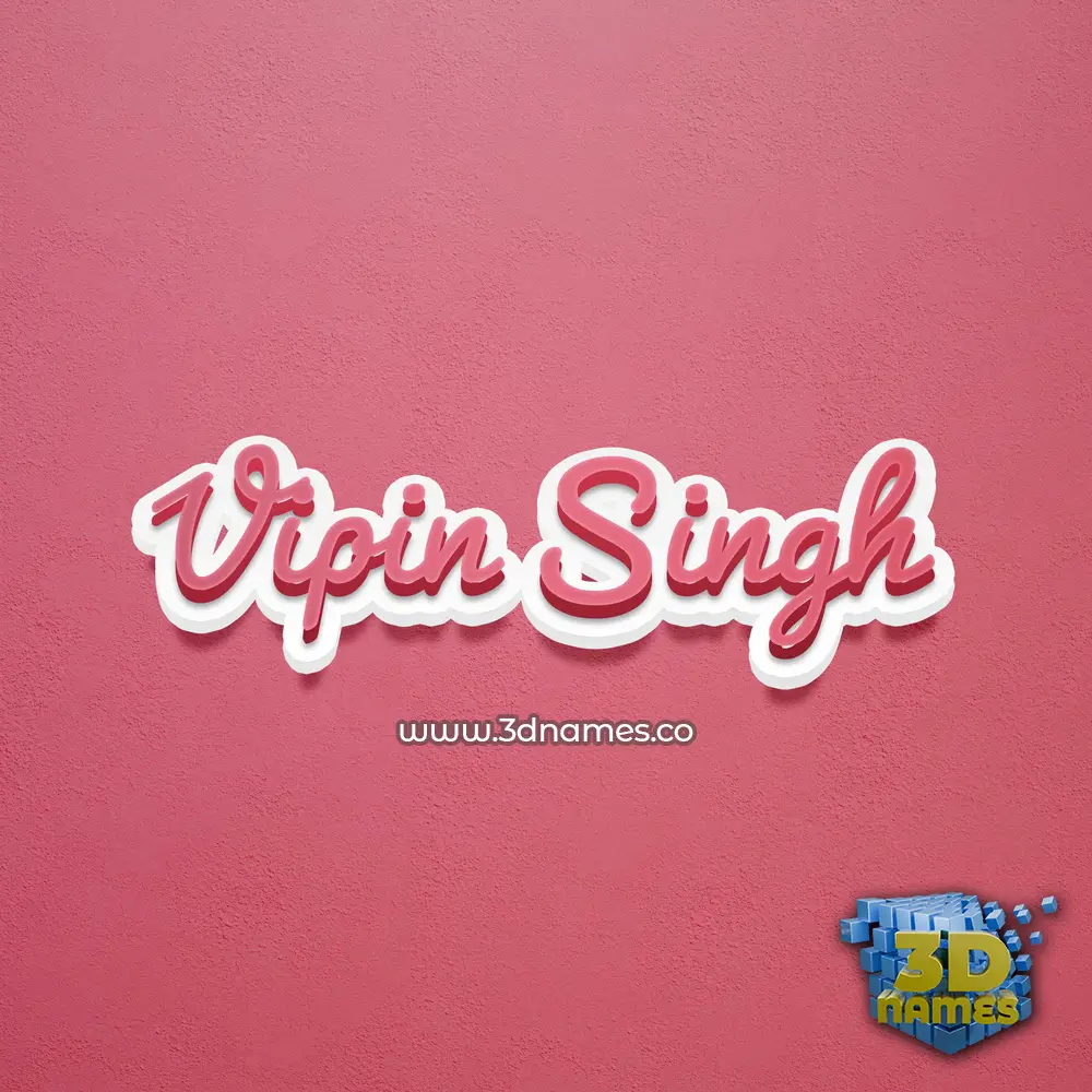 vipin singh in Red Scribble style - 3D name wallpaper