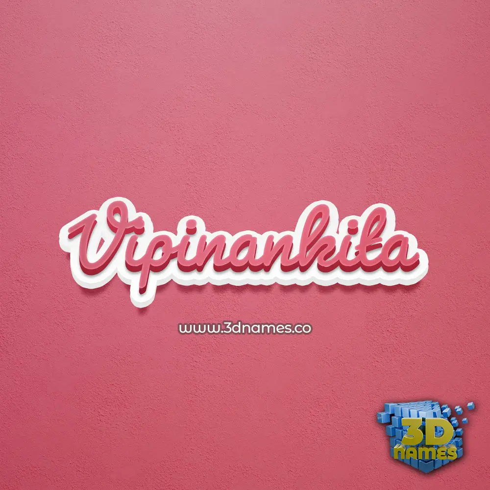 vipinankita in Red Scribble style - 3D name wallpaper