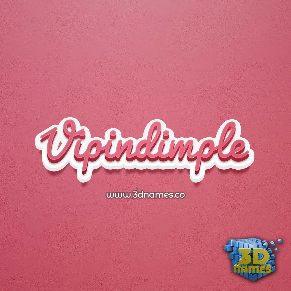 vipindimple in Red Scribble style - 3D name wallpaper