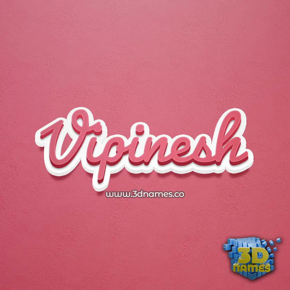 vipinesh in Red Scribble style - 3D name wallpaper
