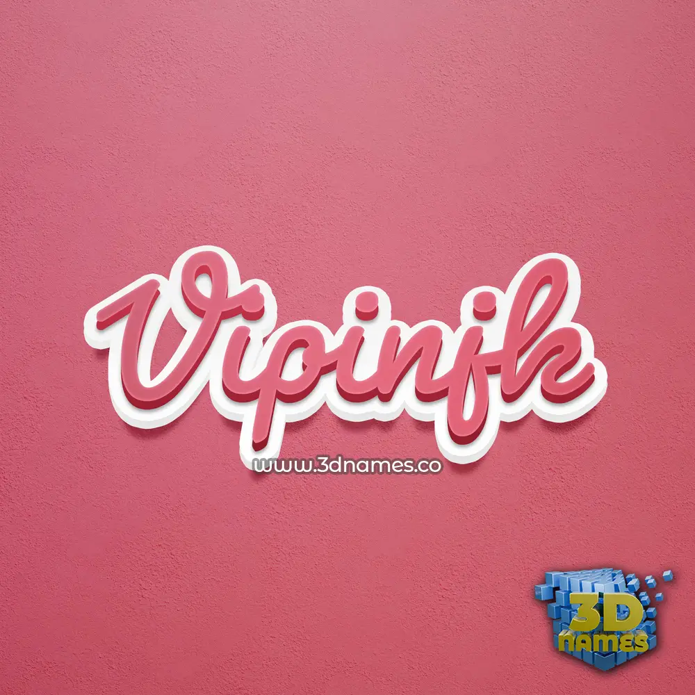 vipinjk in Red Scribble style - 3D name wallpaper