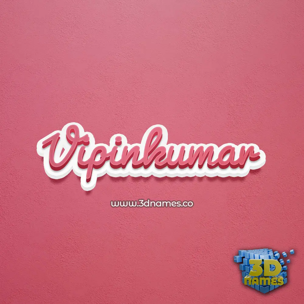 vipinkumar in Red Scribble style - 3D name wallpaper