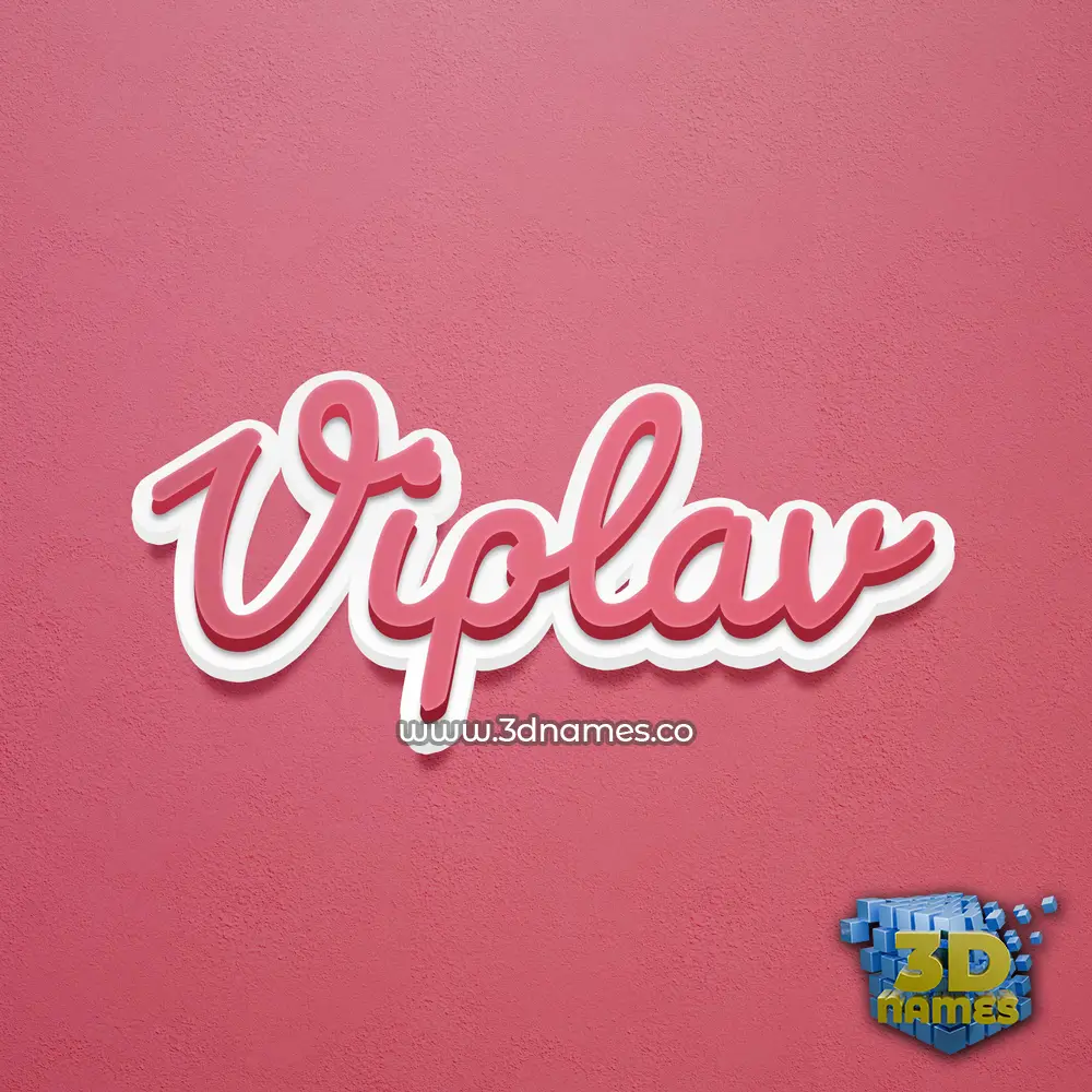 viplav in Red Scribble style - 3D name wallpaper