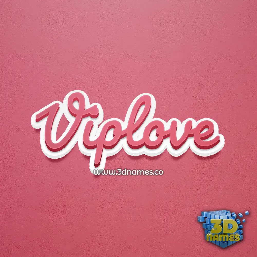 viplove in Red Scribble style - 3D name wallpaper