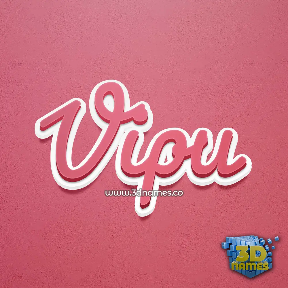 vipu in Red Scribble style - 3D name wallpaper