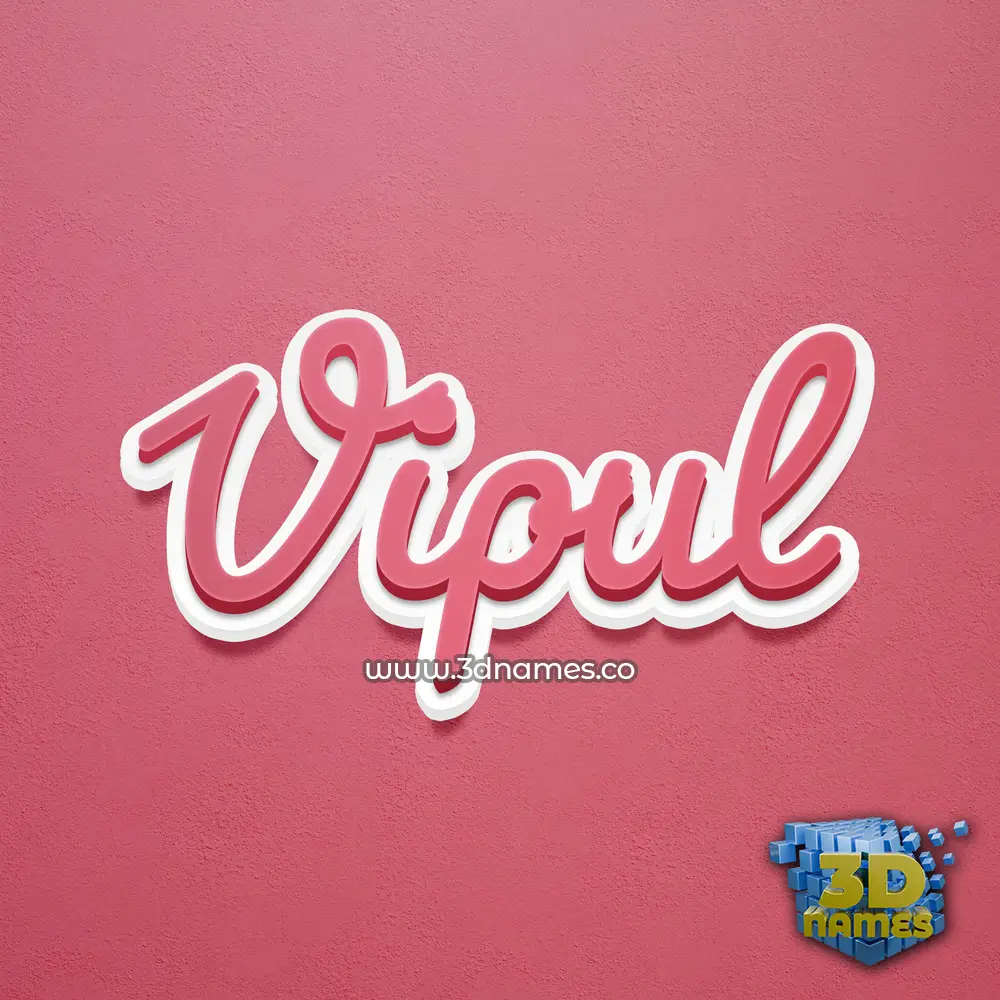 vipul in Red Scribble style - 3D name wallpaper